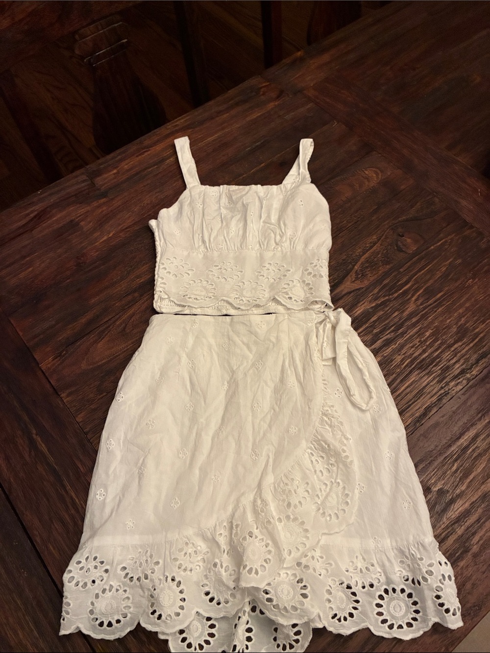 White Eyelet Two-Piece women’s Dress Set